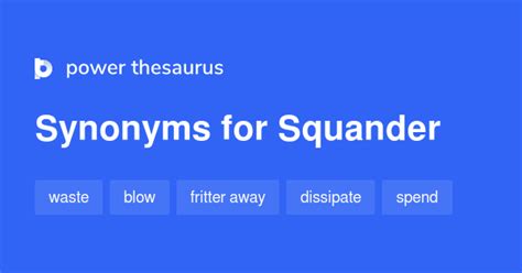 squander thesaurus.